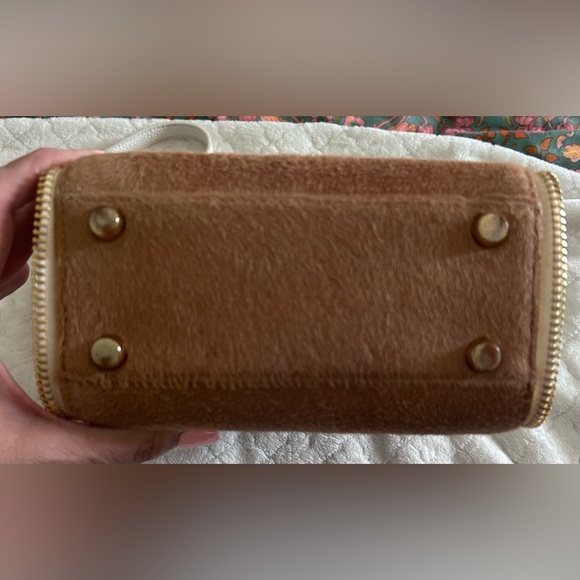 Rare Paige Gamble Livia Snakeskin Fur? Handbag with 2 Snakeskin Gussets - Picture 10 of 11